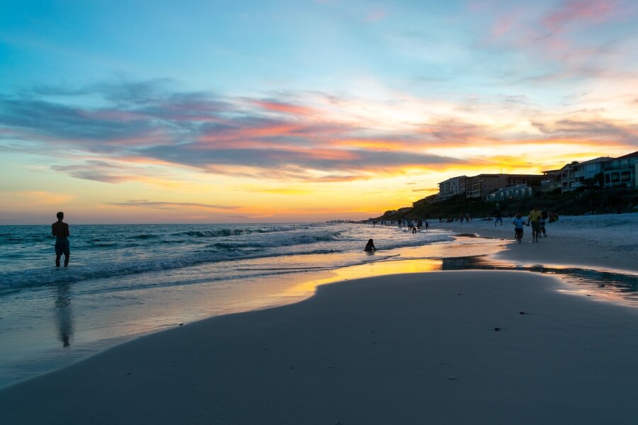 Blue Mountain Beach at sunset