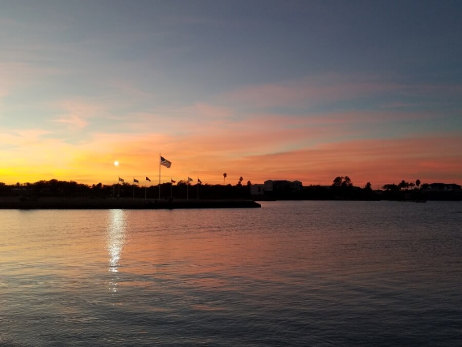 A Port Lavaca beach at sunset