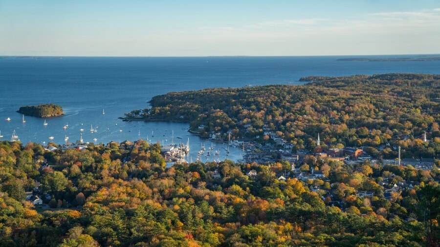 Camden, Maine from above