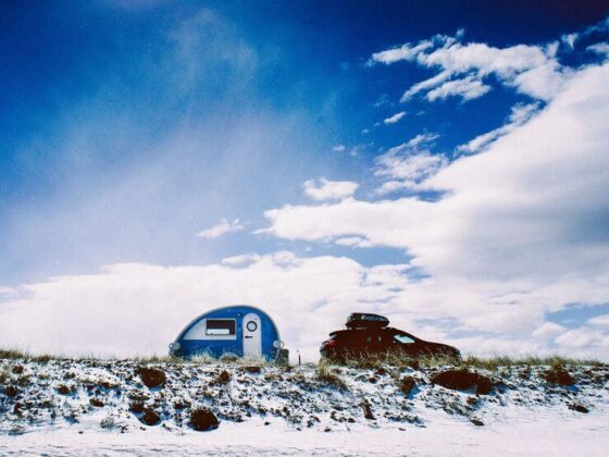 One of the cheapest teardrop trailers being towed by a car
