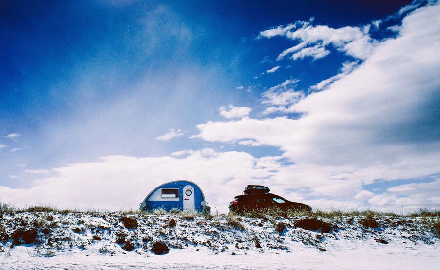 One of the cheapest teardrop trailers being towed by a car