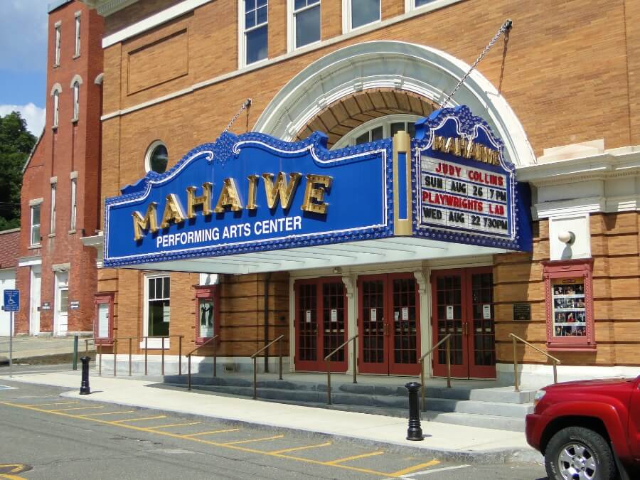 The front sign of the Mahaiwe Performing Arts Center