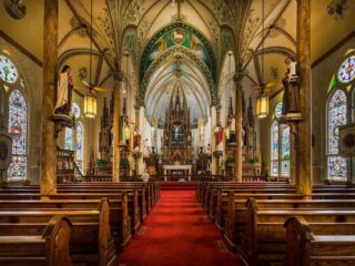 Nativity of Mary, Blessed Virgin Painted Church of Texas interior