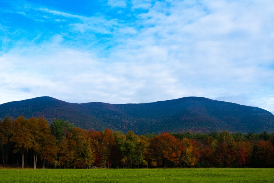 View of Overlook Mountain in Upstate New York during the fall