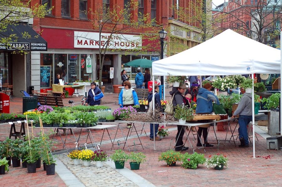 The Portland Farmers' Market in Maine during the fall months