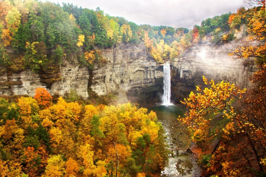 Taughannock Falls State Park in Upstate New York in the fall