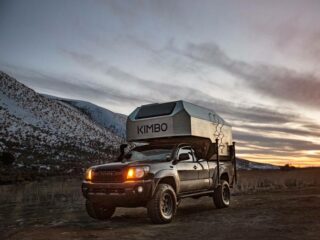 A Toyota Tacoma truck camper