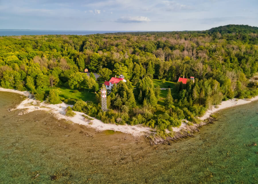 A view of Leelanau State Park from above