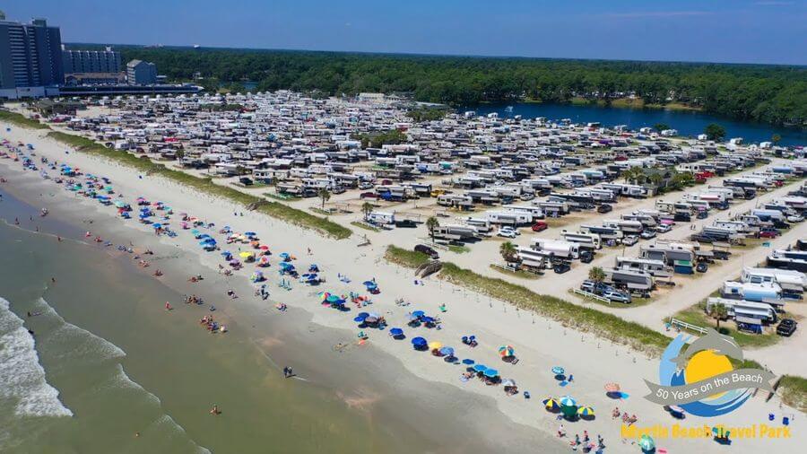 An aerial view of Myrtle Beach Travel Park