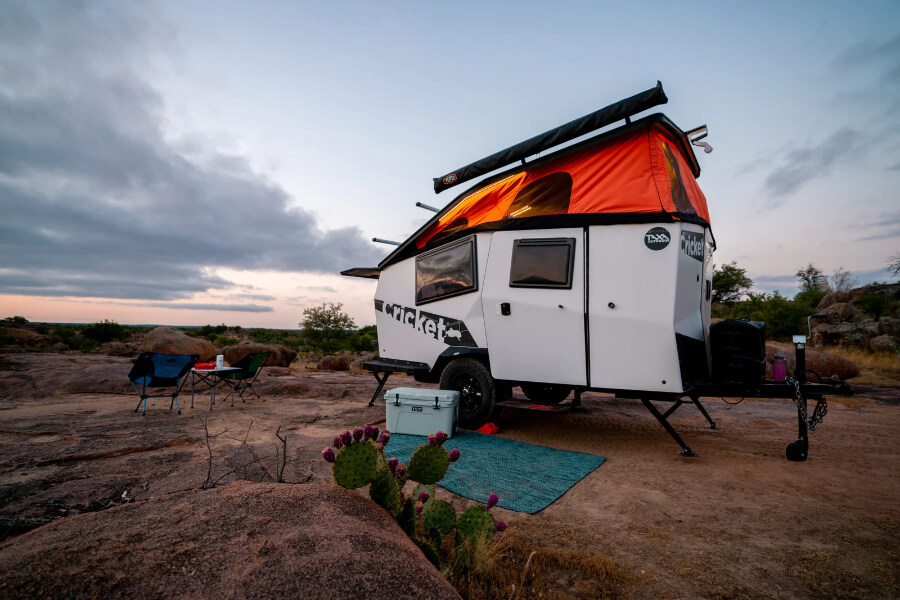 The TAXA Cricket travel trailer that's a good match for a Subaru Outback