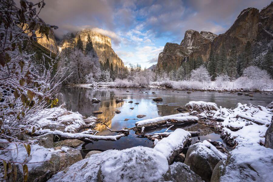 Yosemite which is one of the best winter vacation spots in the USA