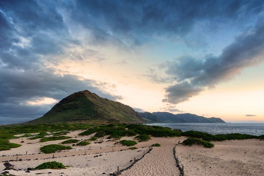 Kaena Point State Park the early beginning of sunset