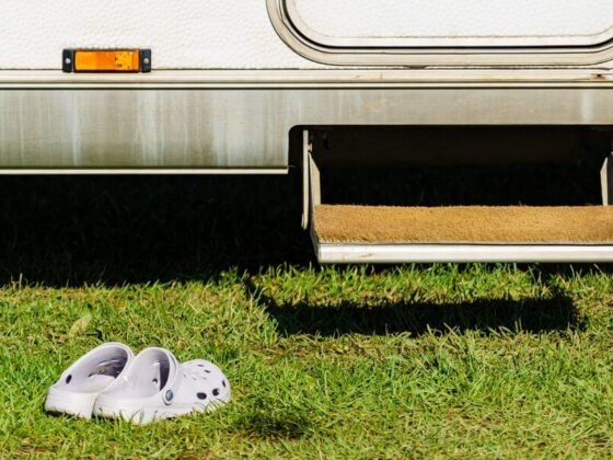 A camper that needs better RV shoe storage ideas