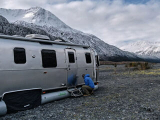 A unique RV skirting idea for winter