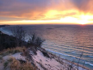 View from one of the best hiking trails in Sleeping Bear Dunes