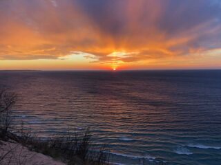 A view from the Sleeping Bear Dunes Overlook