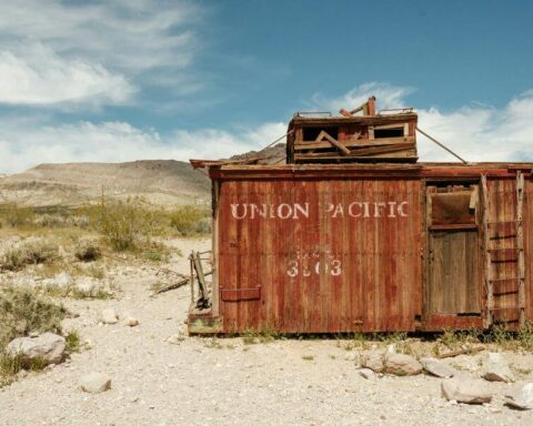 Old structure in a ghost town near Las Vegas