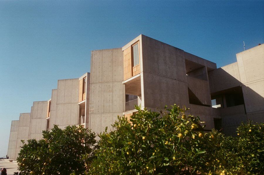 The exterior of the Salk Institute