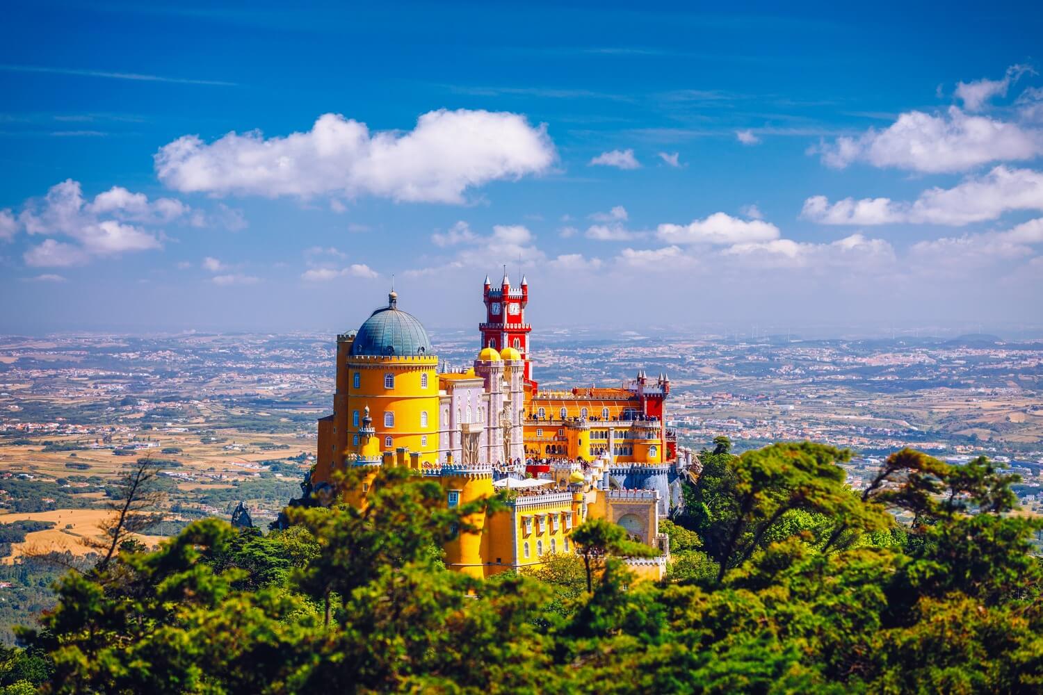 Aerial view of a landmark in Sintra