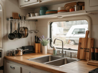 RV kitchen organization ideas in action