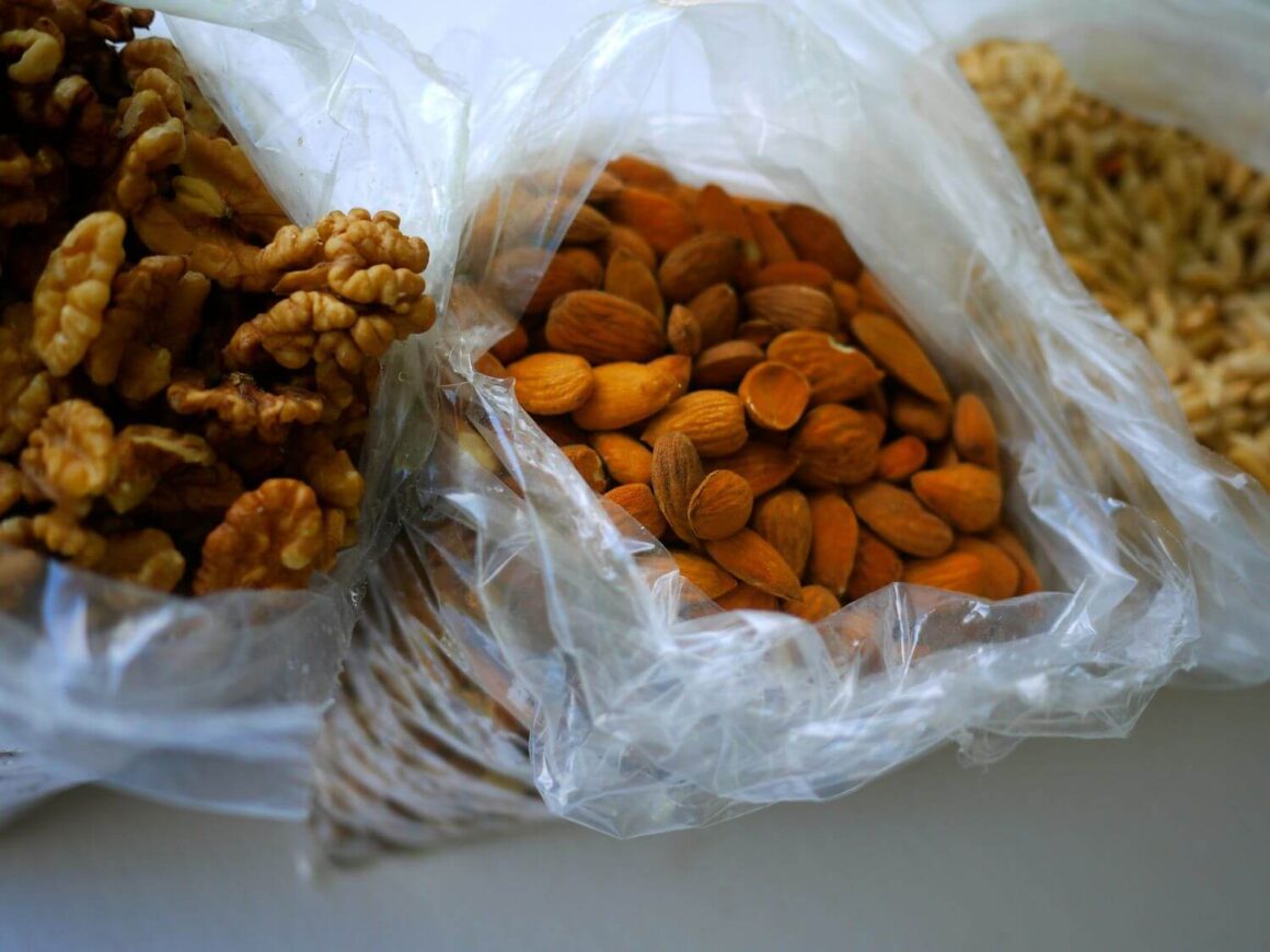 Some healthy snacks that have been packed for a family road trip
