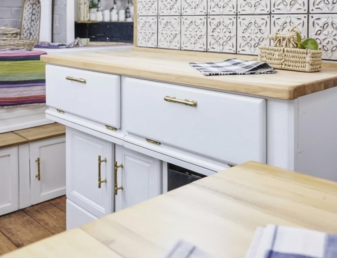 Painted cabinets in an RV