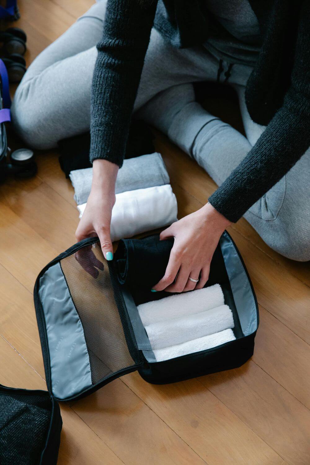 Rolling clothes for international travel