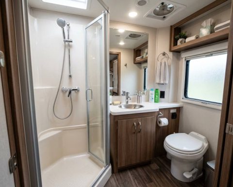 RV bathroom storage and organization ideas
