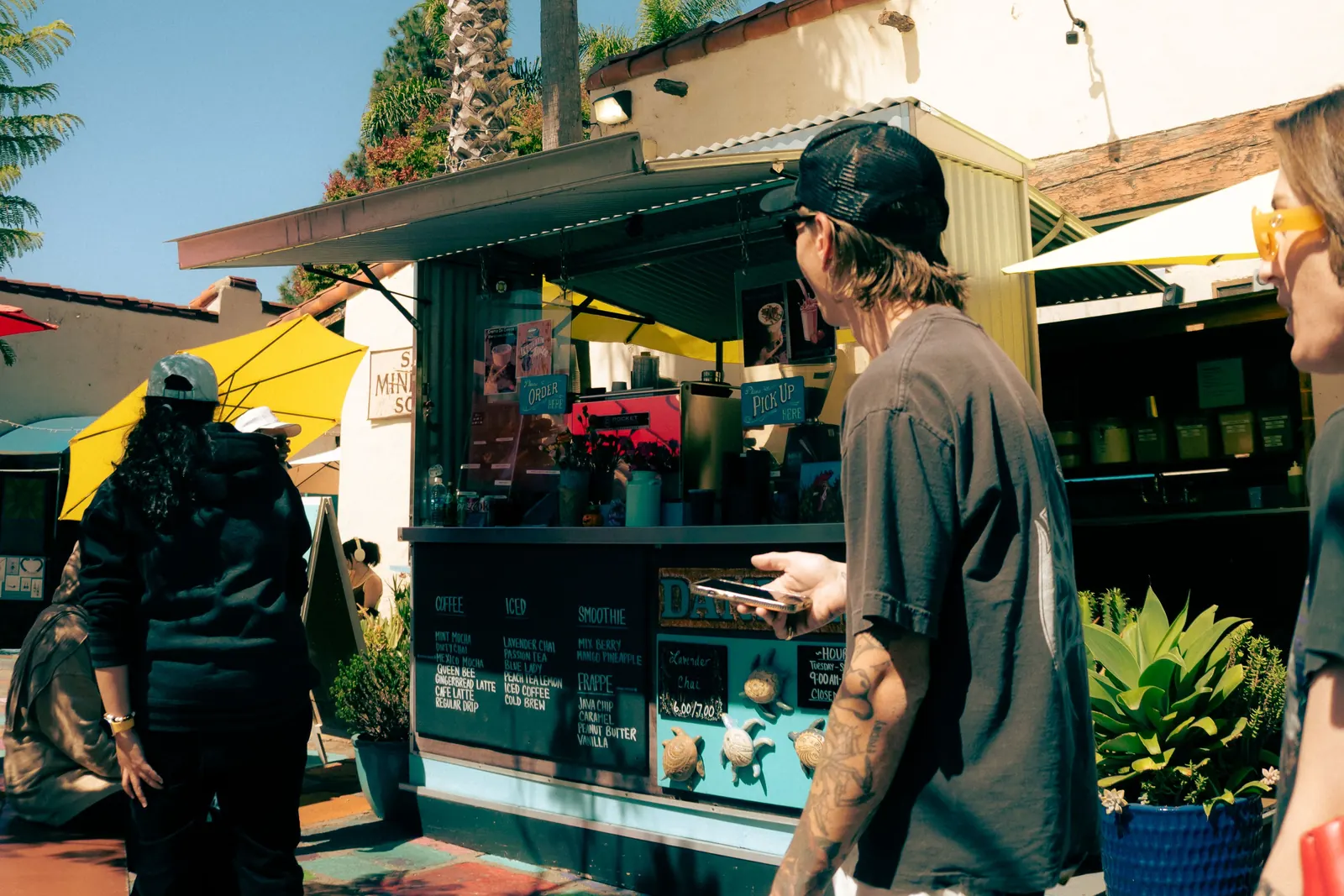 Outdoor food stall at Liberty Public Market in San Diego