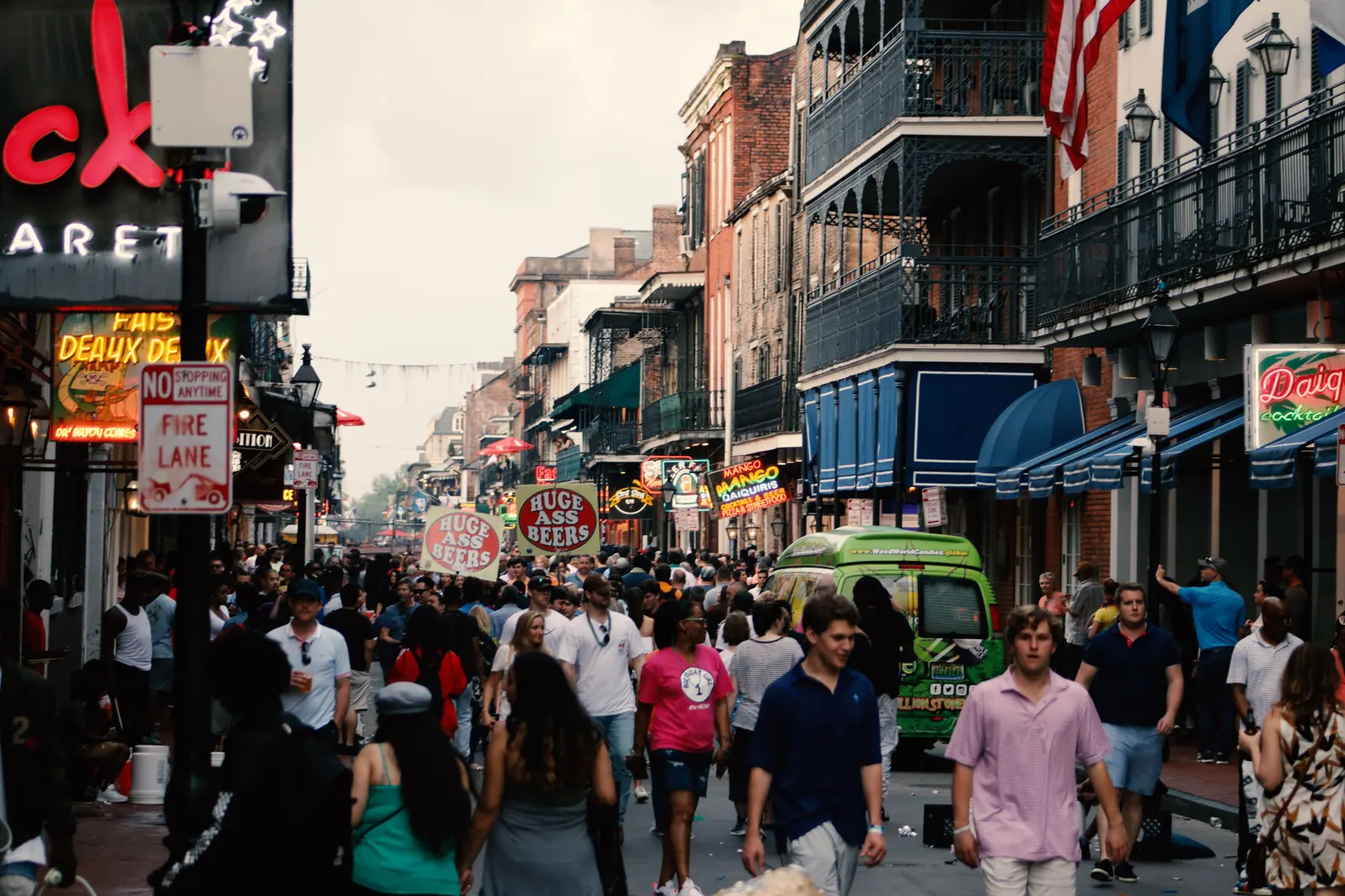 Bourbon Street at night in New Orleans