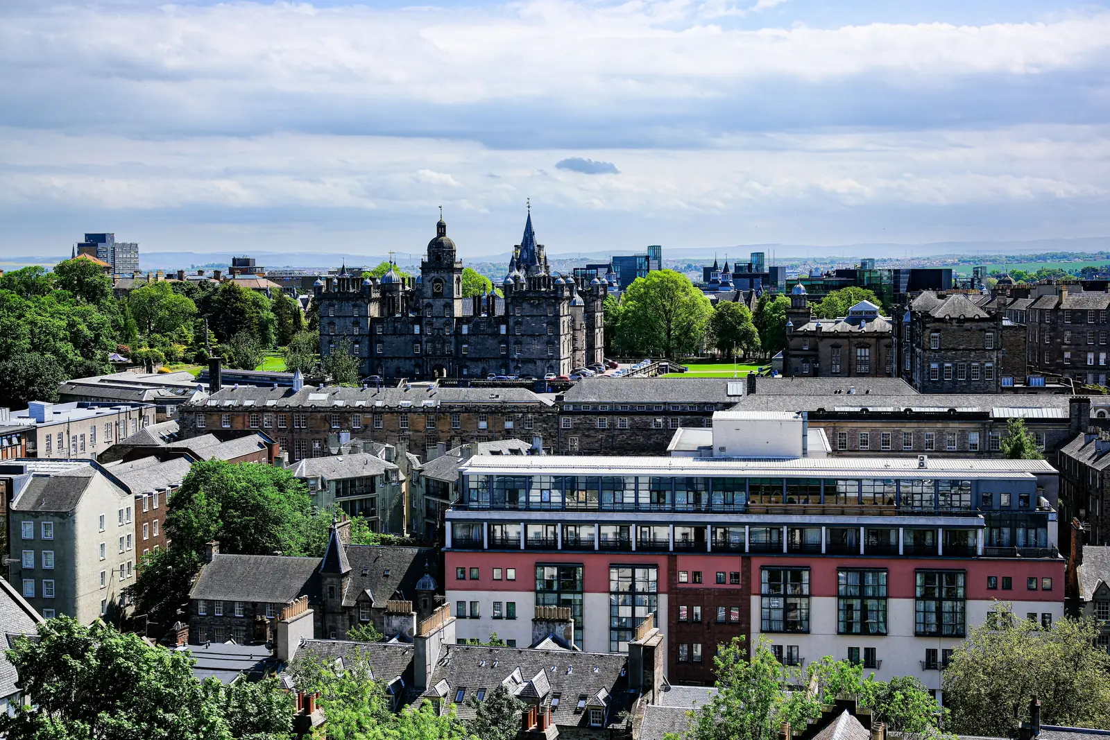 View over the rooftops and skyline of Edinburgh's Old Town