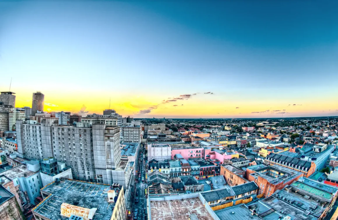 New Orleans skyline along the Mississippi River