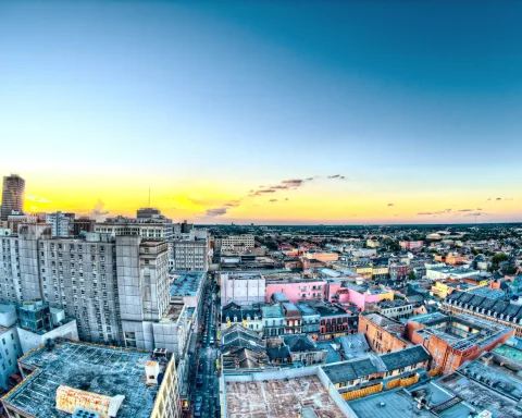 New Orleans skyline along the Mississippi River