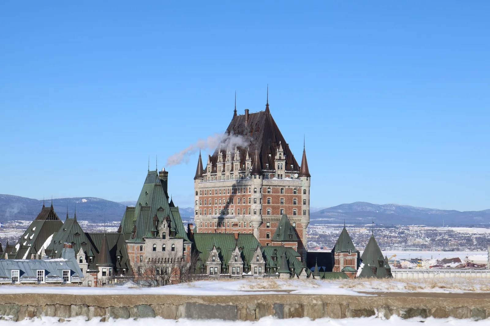 The Chateau Frontenac in Quebec City in winter