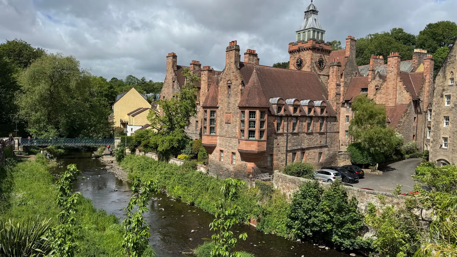 Well Court and the Water of Leith running through Dean Village