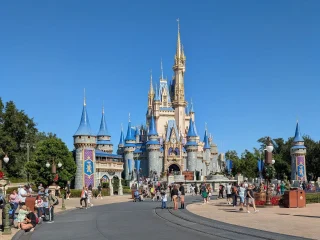 Cinderella Castle at Magic Kingdom in Walt Disney World on a sunny day