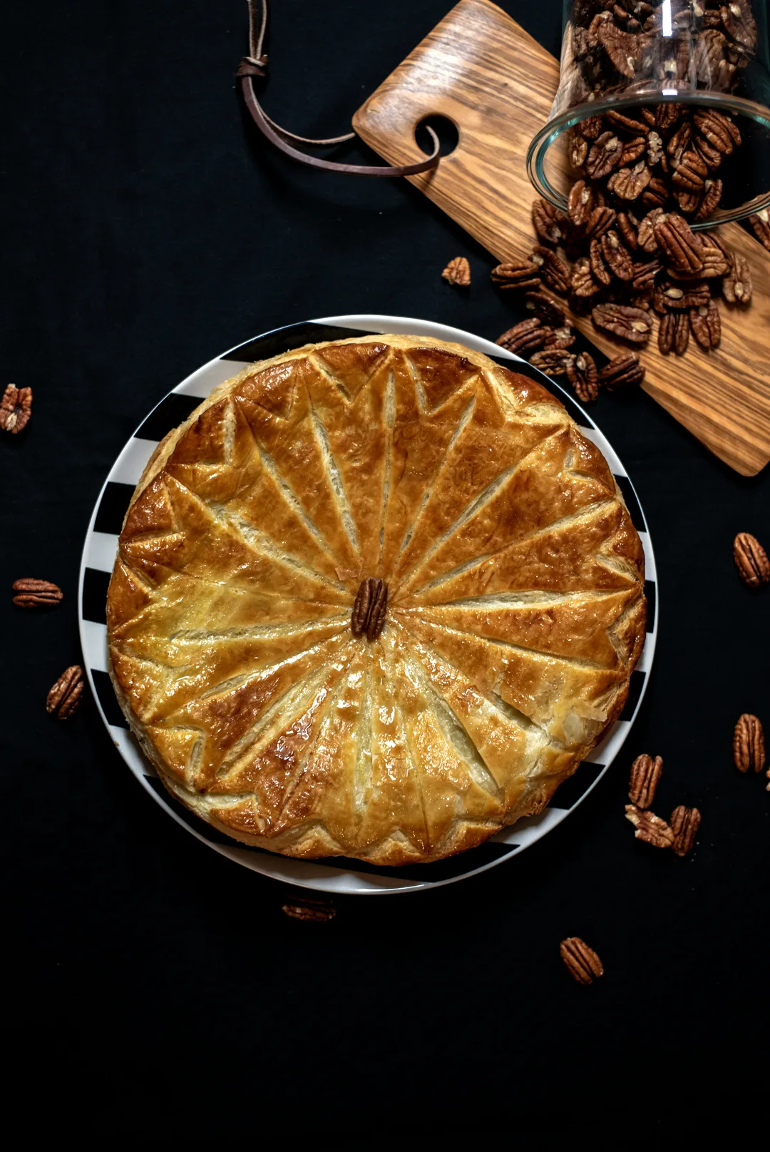 A galette des rois, the round puff pastry cake French bakeries sell all through January