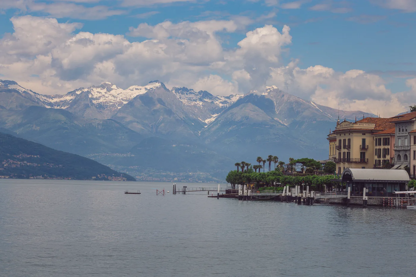 Lake Como seen from Bellagio with the Alps behind