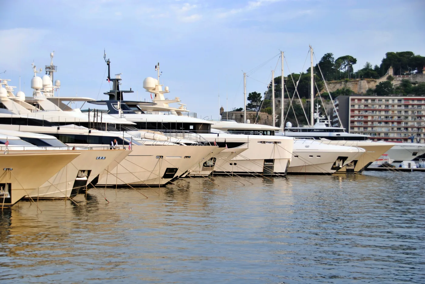 Yachts moored in the harbour at Monaco