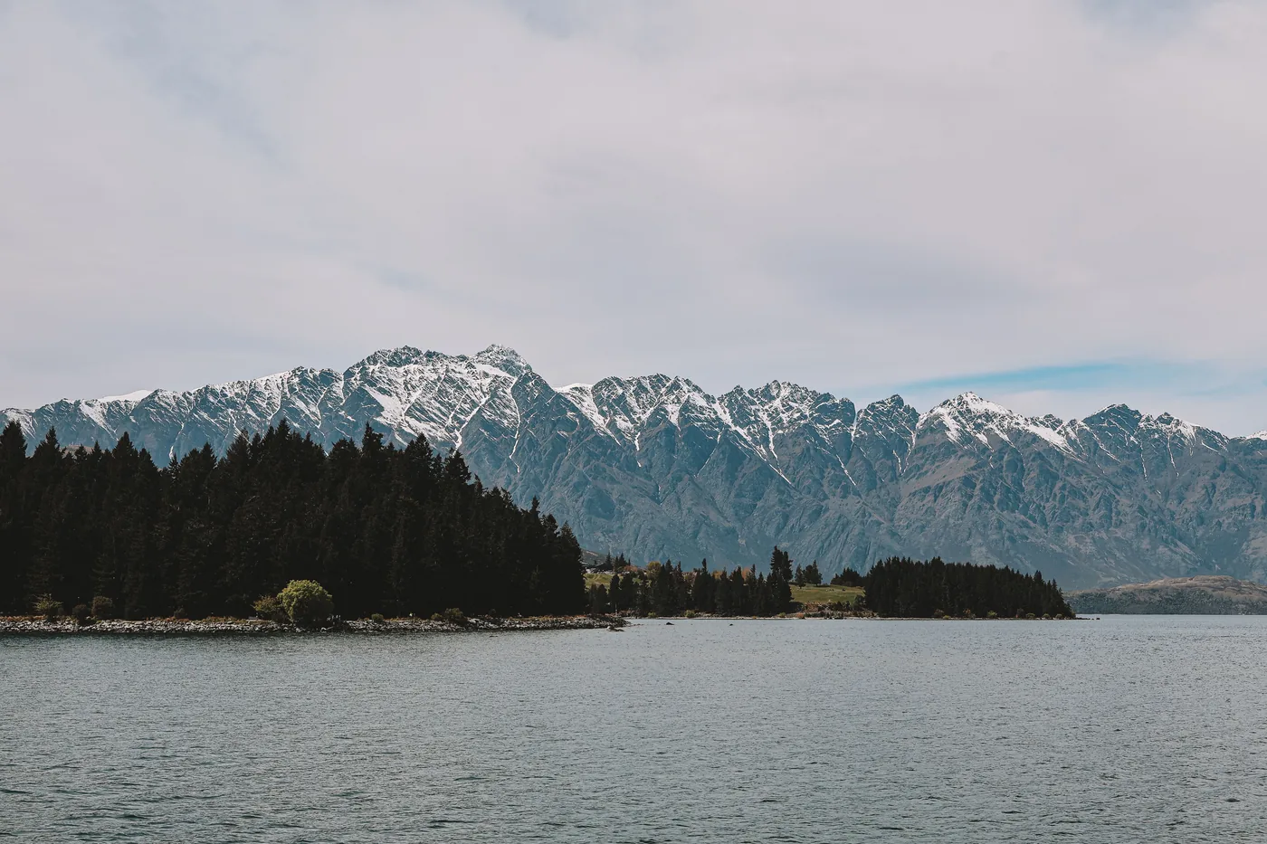 Lake Wakatipu below the Remarkables at Queenstown, New Zealand