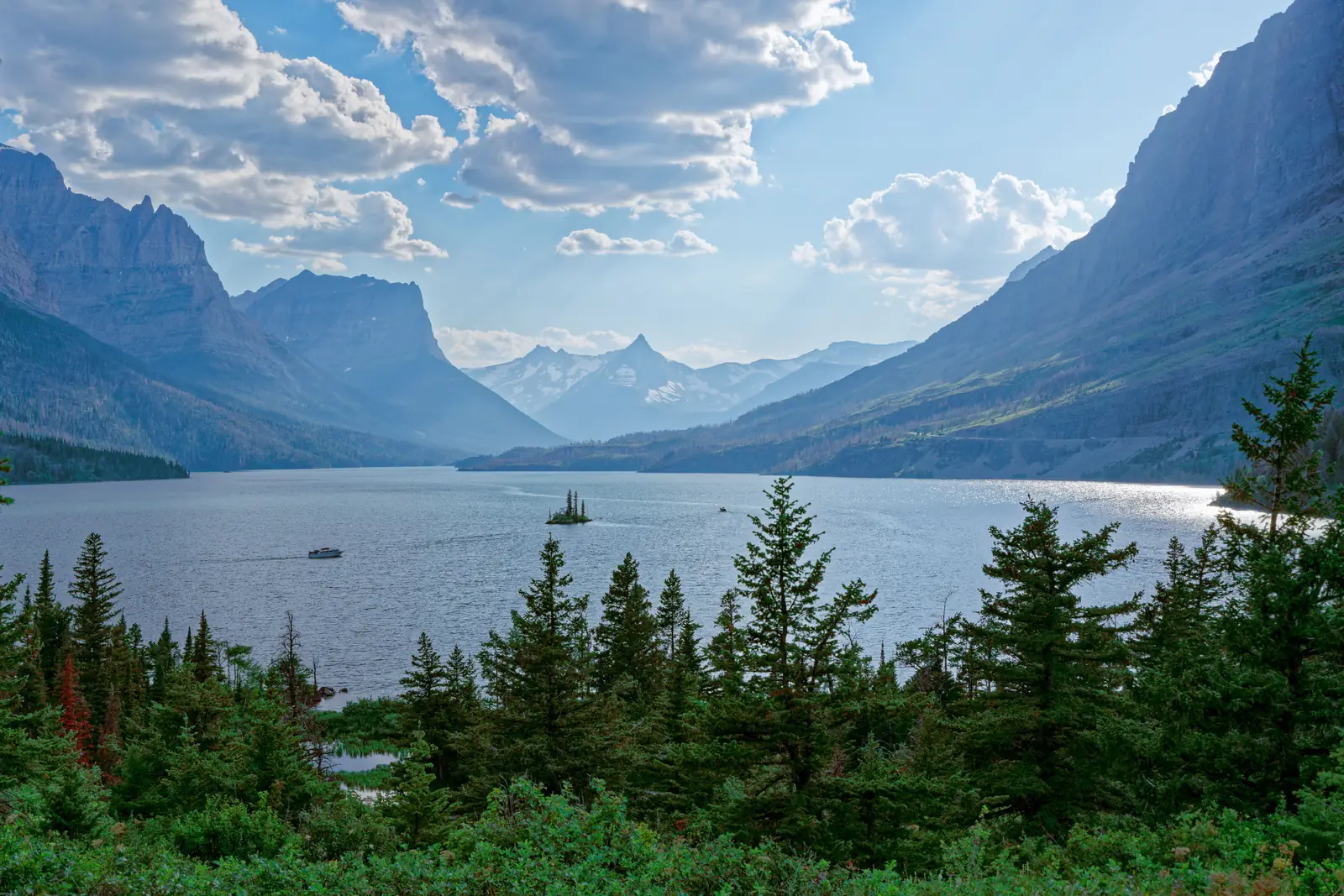 Wild Goose Island sitting in the middle of St. Mary Lake in Glacier National Park