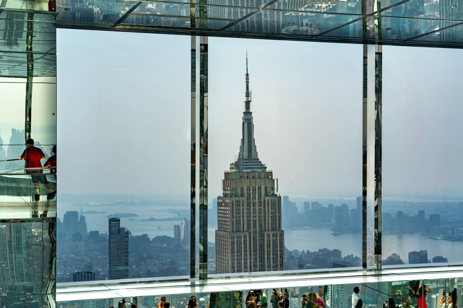 The Empire State Building seen from a Manhattan observation deck