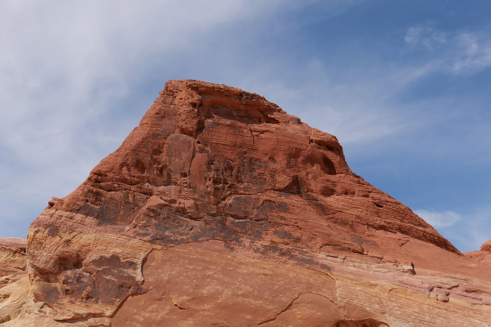 A dome of banded red sandstone in Valley of Fire State Park