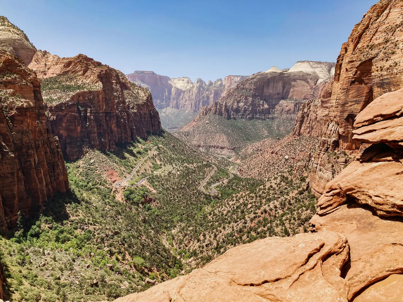 The view down Pine Creek canyon from the Canyon Overlook trail in Zion National Park