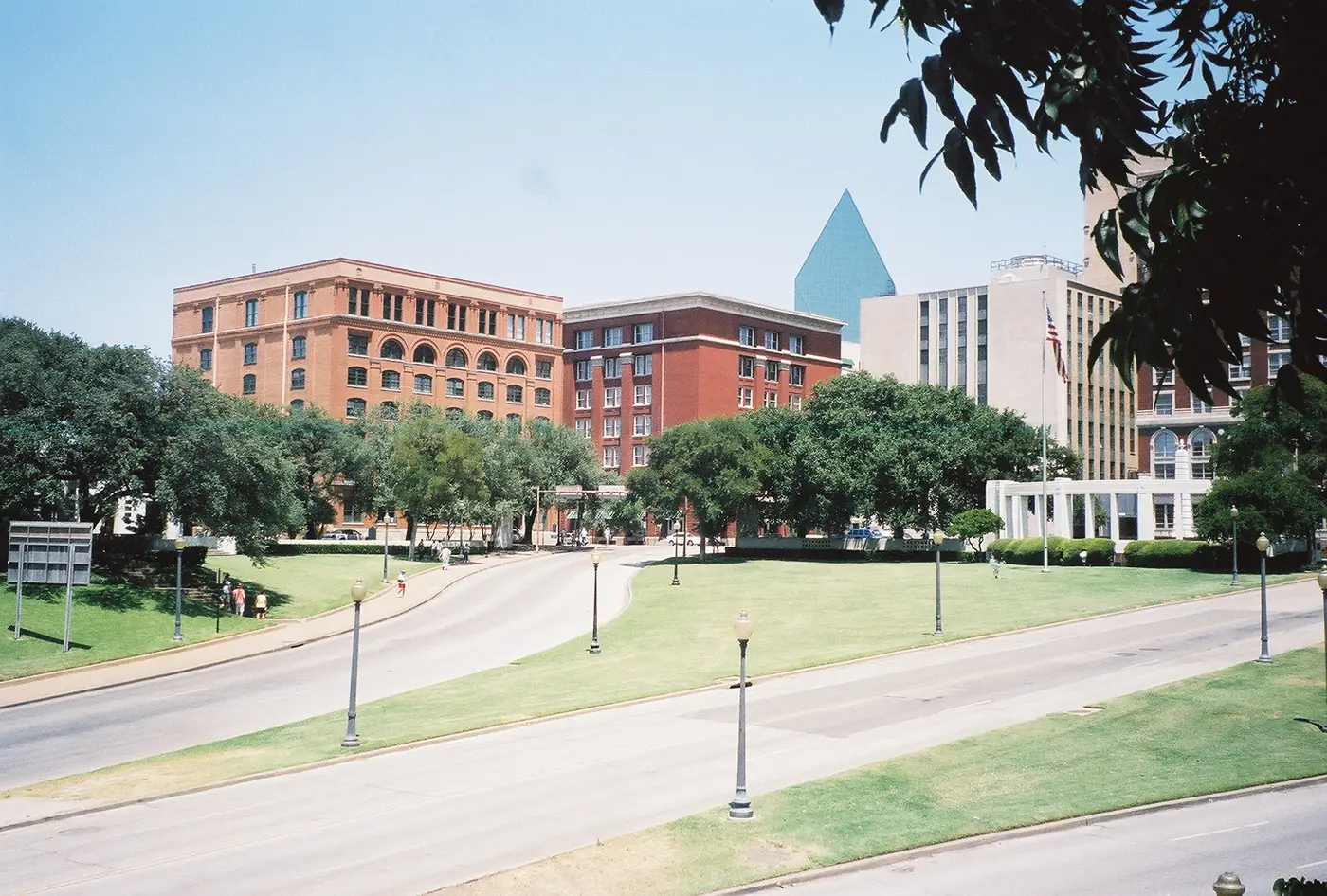 Dealey Plaza and the former Texas School Book Depository in Dallas