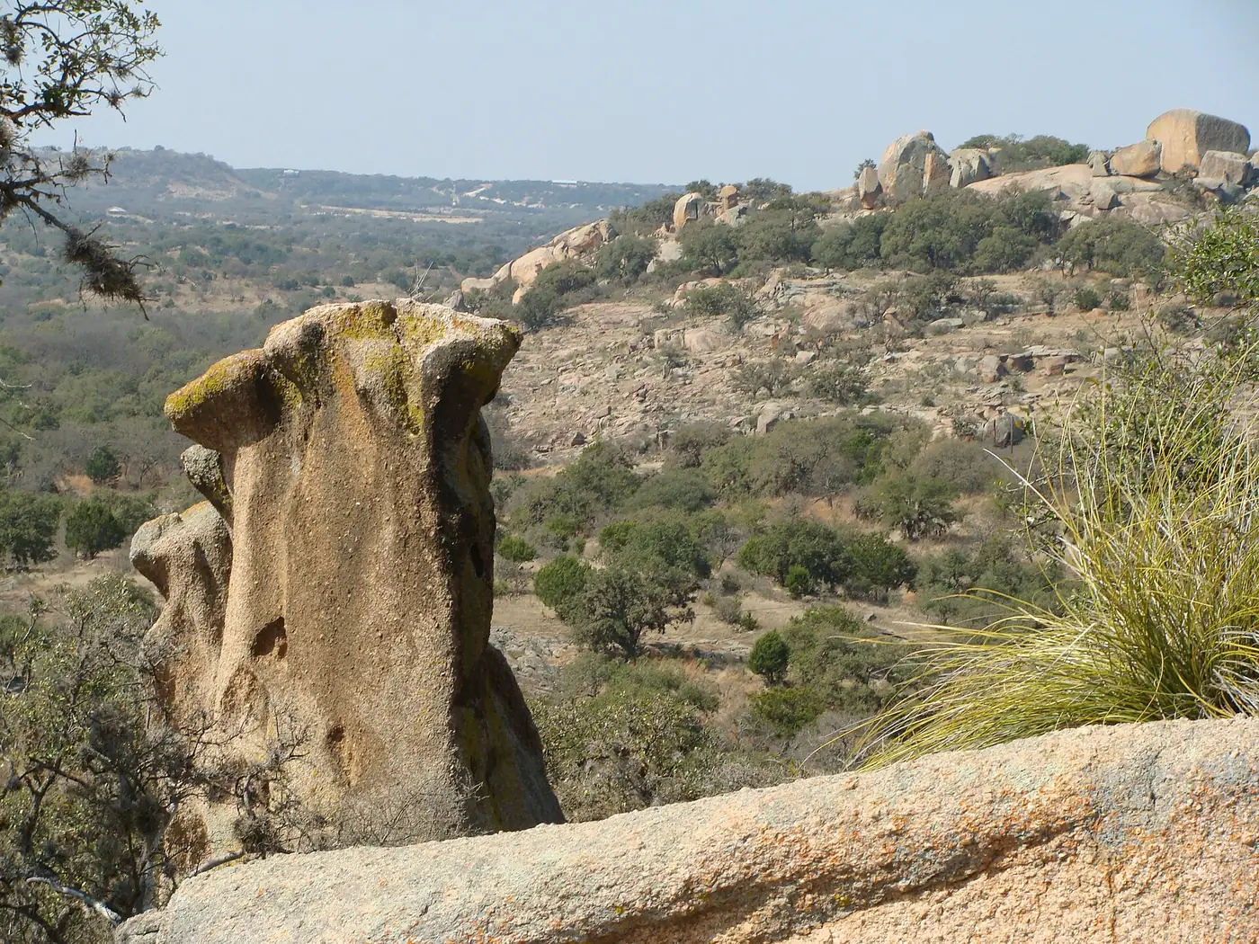 Pink granite and the Hill Country at Enchanted Rock State Natural Area