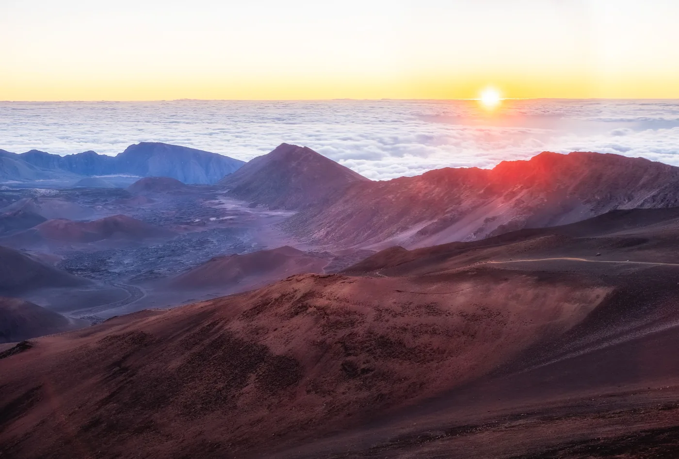 Sunrise over Haleakalā Crater above the clouds