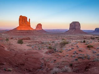 The buttes of Monument Valley at sunrise