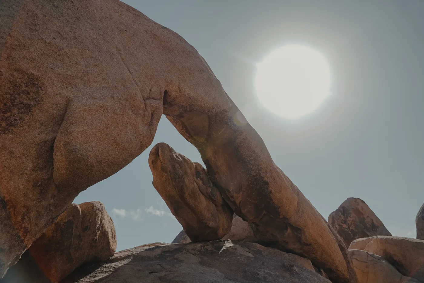 The granite arch at Arch Rock in Joshua Tree National Park