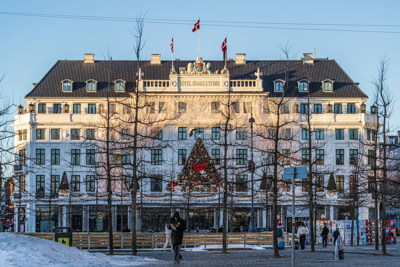 Hotel d'Angleterre on Kongens Nytorv in Copenhagen in winter